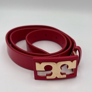 Tory Burch Women’s Red Patent Leather 1” Waist Belt XS